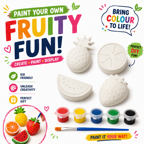 Plaster figures with acrylic paint set for kids craft kit