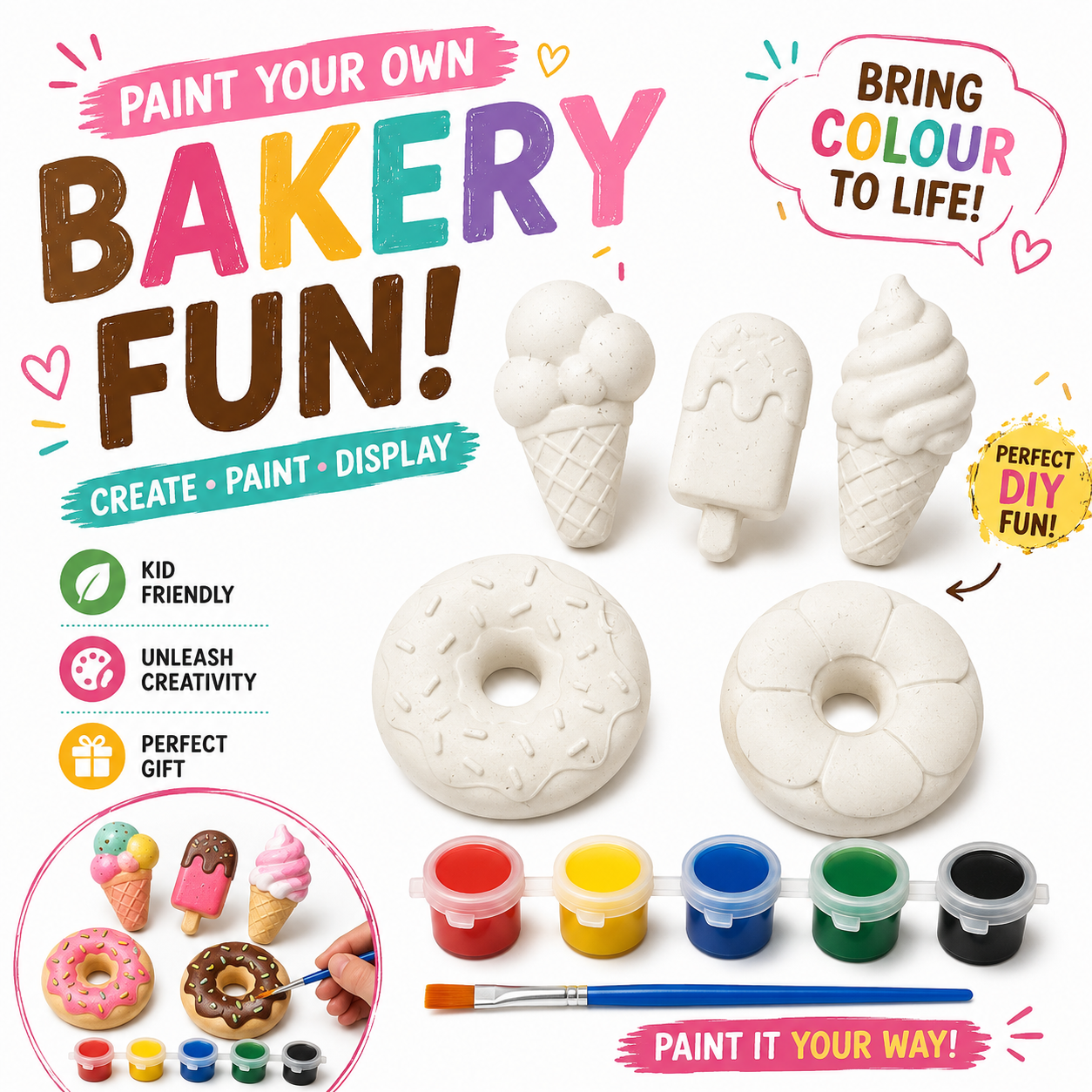 Plaster Art and Paint Kit for Kids DIY Craft Set Pakistan