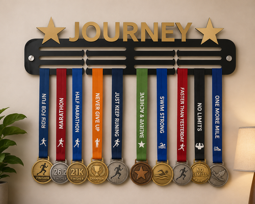 Personalized acrylic medal hanger black 18x4 inch Pakistan