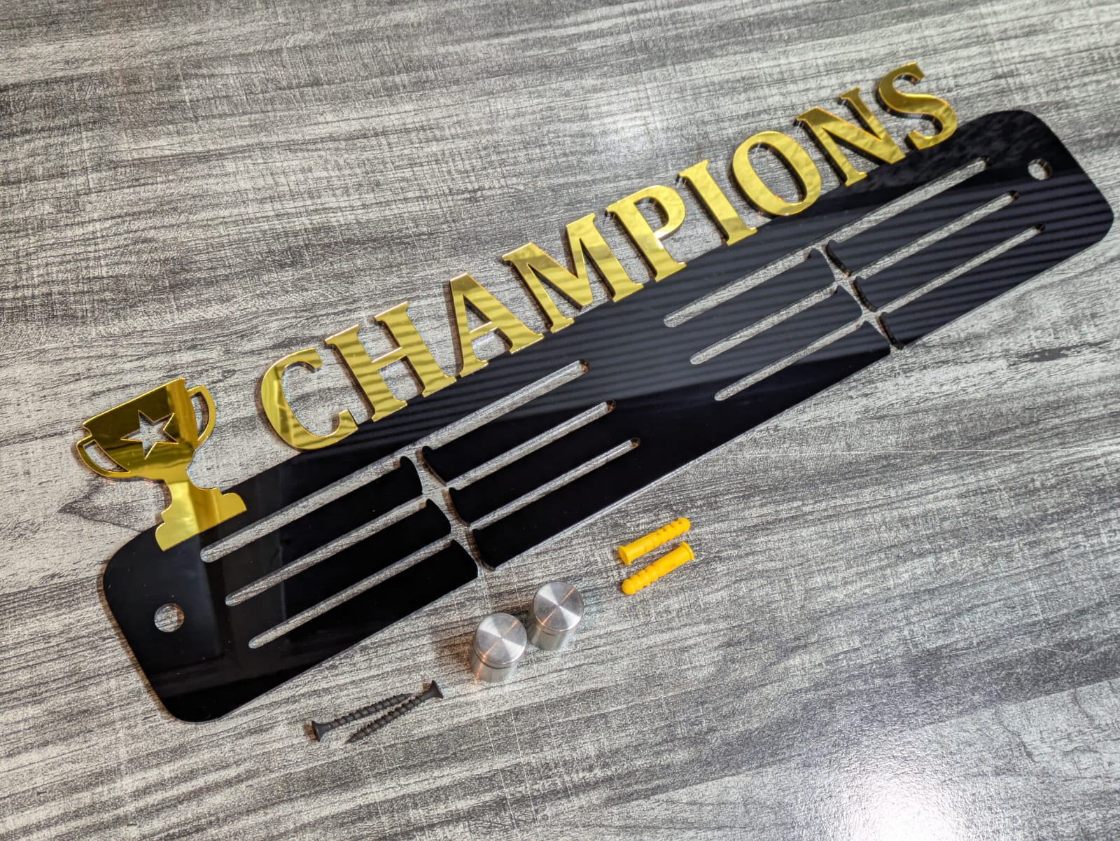 Acrylic medal hanger 18x4 inch product display